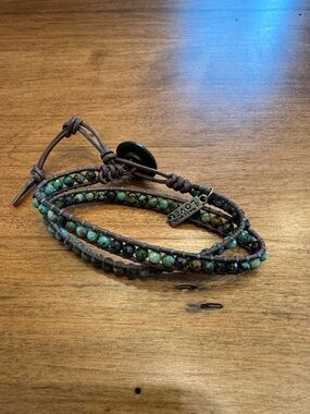 Turquoise Leather Wrap Bracelet
